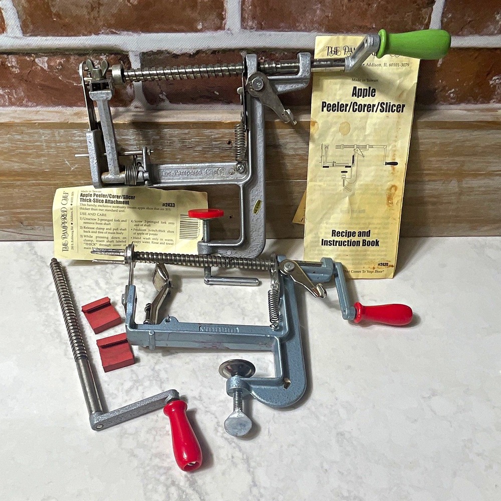 The Pampered Chef 2430 Apple Peeler/Corer/Slicer + Thick Slice 2433, Book, Bonus
